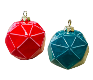 Glen Mills Jewel Toned Faceted Ornament